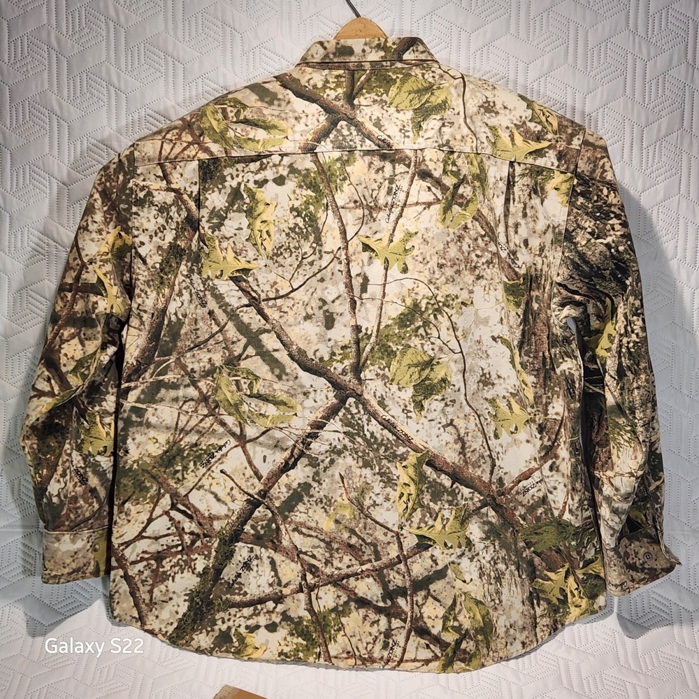 Cabelas ZONZ camo Shirt Men's Woodlands Camo Long Sleeve Button Hunt Game 3XL - Picture 4 of 16